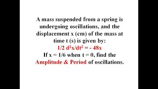 2nd Order Diff Eq Problem (Simple Harmonic Motion)