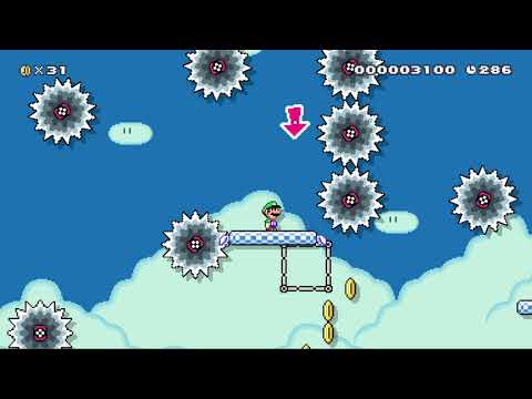 Blue Platform-ing 3 - Super Mario Maker 2 - Course World Gameplay