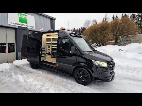 Huoltoauton varustelu - Mercedes-Benz Sprinter huoltoauto bott Vario3 kalusteratkaisulla