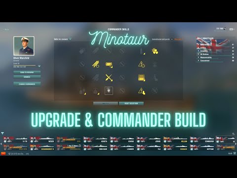 World of Warships - Minotaur Upgrade & Commander Build
