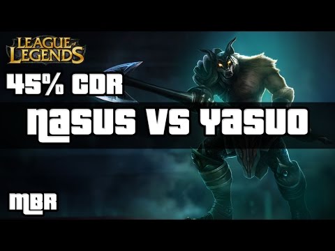 DreadKnight Nasus Vs Yasuo (45%CDR) - Top Lane - Season 6 - League Of Legends - HD