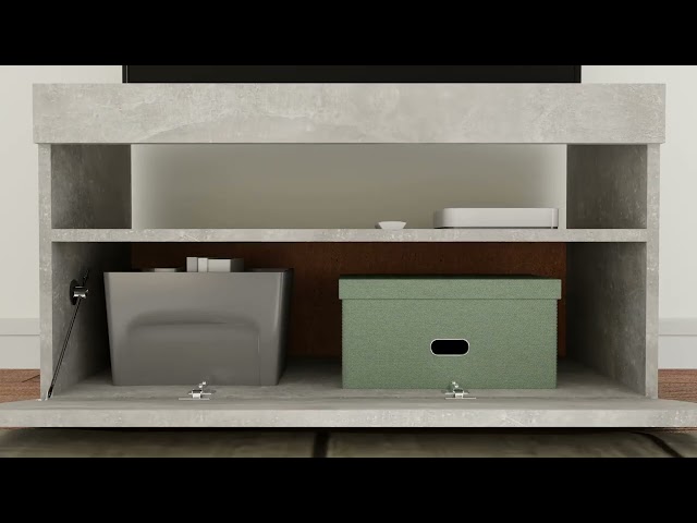 Video Teaser für 804400 vidaXL TV Cabinets 2 pcs with LED Lights Concrete Grey 75x35x40 cm