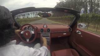 Winemaker Gustavo Gonzalez drives through Stanly Ranch Vineyard