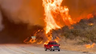 Fast-moving wildfire threatens homes north of Los Angeles, thousands ordered to evacuate