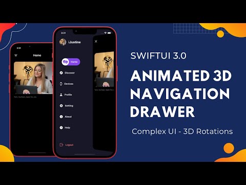 SwiftUI 3.0 Animated 3D Navigation Drawer - Custom Slide Out Menu - Complex UI - SwiftUI Tutorials