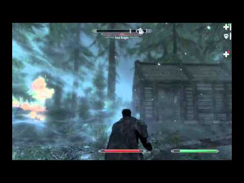 Guts in Skyrim: Frost Dragon battle
