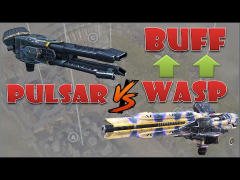 Wasp after buff vs Pulsar medium weapons comparison test server war robots
