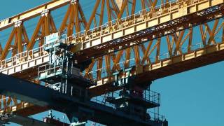 preview picture of video 'GANTRY CRANE PORT MANN BRIDGE CONSTRUCTION MAY 19 2011 BY BCNEWSVIDEO'