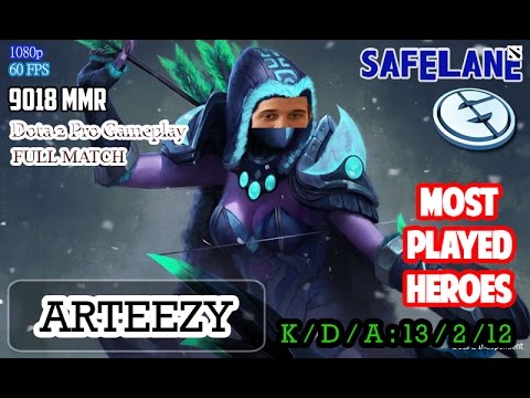 DOTA 2 VIDEOS : Arteezy Drow Ranger - MOST PLAYED BEST HEROES Full Match