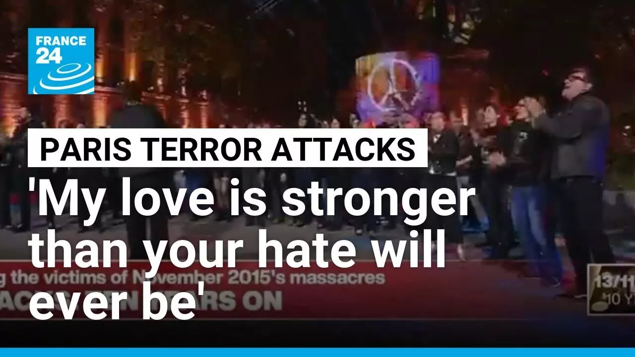 Survivors' choir sings Rival Sons at 2015 Paris attacks commemoration ceremony • FRANCE 24 English - YouTube