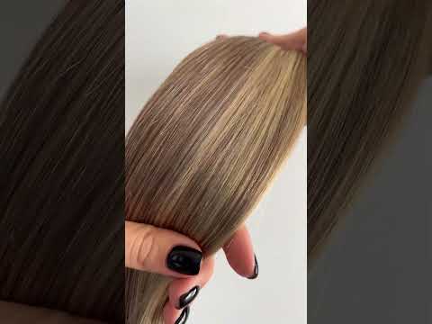 Накладний хвіст з натурального волосся, 50 см, 100г, горіх з меліруванням №08/613 video