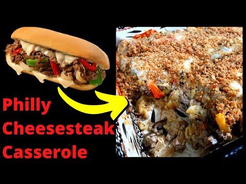 EASY Philly Cheesesteak Casserole Recipe with Ground...