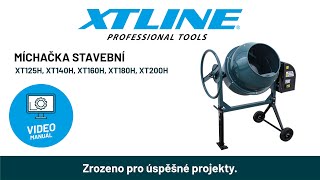 Miešačka stavebná 160l 650W rozložená XT160H