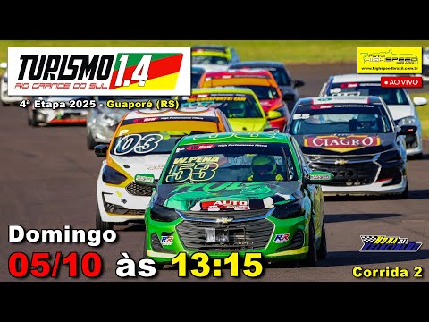 🔴 TURISMO 1.4 RS | Corrida 2 | 4ª Etapa 2025 | Guaporé (RS) | Ao Vivo