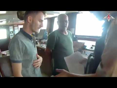 Russia Releases Footage Showing Military Personnel Boarding Cargo Ship in Black Sea