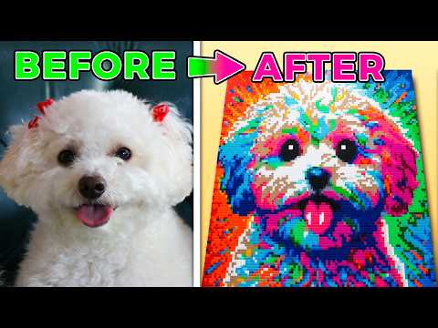 I built my dog in 10,000 dominoes!