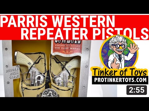 Parris Western Repeater Pistols | Double Holster | Toy Cap Gun