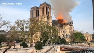 BREAKING: Fire burning at Notre Dame Cathedral in Paris