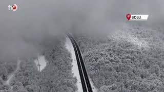 Karla Kaplı Bolu Dağı Dronla Görüntülendi