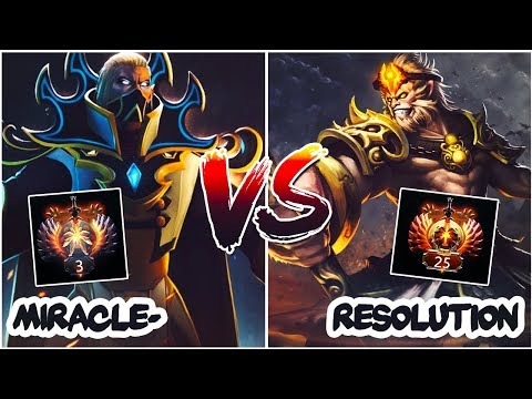 RANK 3 Miracle- Invoker vs RANK 25 Resolut1on Monkey King Dota 2 - Battle of High MMR Players