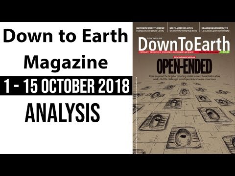 Down to Earth magazine 2018 analysis October 1-15 for Geography optional UPSC 2019 mains हिंदी