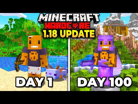 Surviving 100 Days in Hardcore Minecraft 1.18 Update