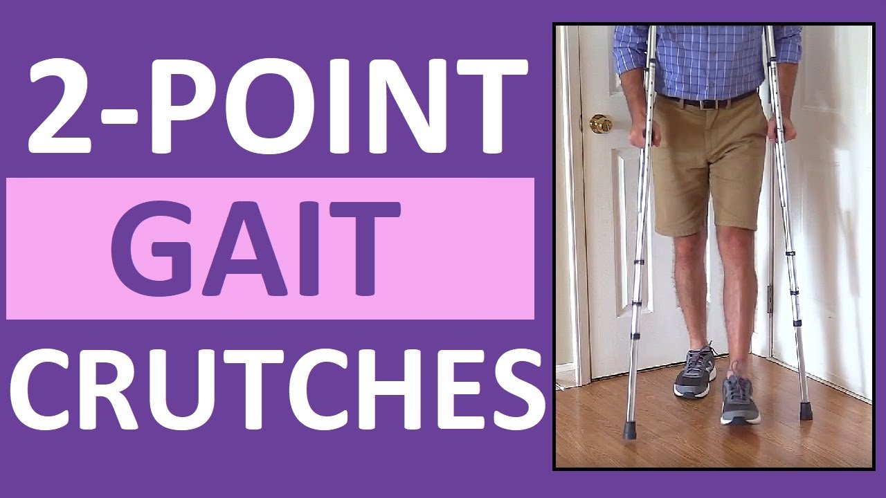 2-Point Gait Crutches Walking Pattern Demonstration Nursing Skill NCLEX