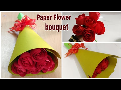How to make paper rose flower bunch