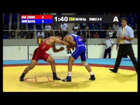 WORLD CHAMPIONSHIP WRESTLING CADET  2013 Finale 3-5 GR 69 Kg (USA) J.CHAVEZ vs (ARM) H.KALCHYAN