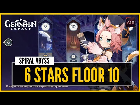 Genshin Impact - Spiral Abyss - Floor 10 - 6/9 Stars【F2P With No 5 Star Heroes Guide】