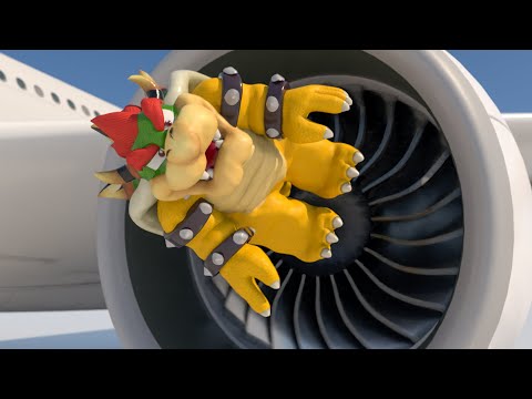 Bowser vs AIRPLANE ENGINE animation