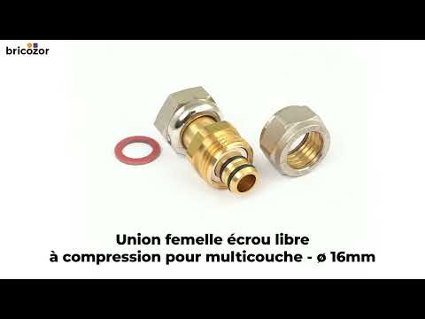 Union femelle écrou libre pour tube multicouche - à compression - D16 mm BOUTTÉ