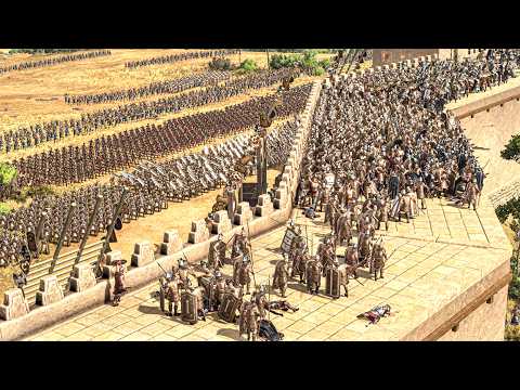 EPIC SIEGE OF TROY Menelaus vs Paris 14K Men SIEGE Battle Total War Pharaoh Dynasties