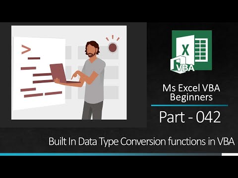 MsExcel VBA Beginners Part 042 Built-In Data Type Conversion functions in VBA