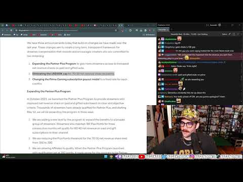 Hasan Covers To New Twitch Policy On Revenue and Twitch Primes