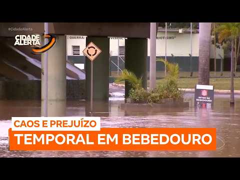 Temporal provoca alagamentos e prejuízos em Bebedouro (SP)