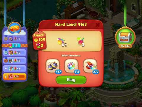Gardenscapes Level 4163 With No Boosters - Hard Level