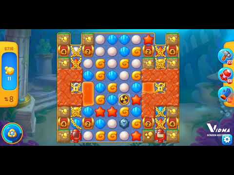 Fishdom. 8716 level no boosters and diamonds. 11 moves