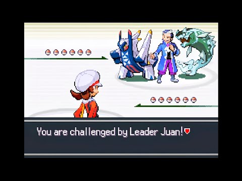 Pokemon Lucid Emerald - Hoenn Leader Juan @ Sootopolis City, Gym Battle (Singles, Hard Mode)