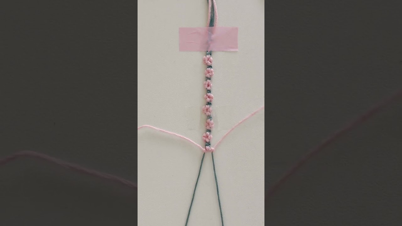 刺繍糸でお花ミサンガ🌸　#shorts #flowerbracelet #music