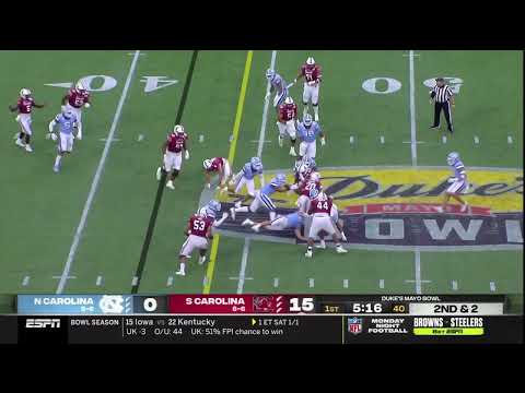 2021 Dukes Mayo Bowl USC vs UNC - Kevin Harris 11 Yd Run
