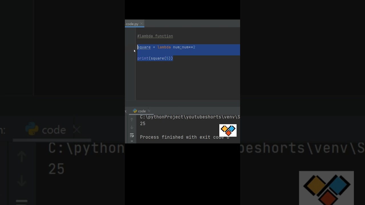 lambda function #shorts #pythonprogramming