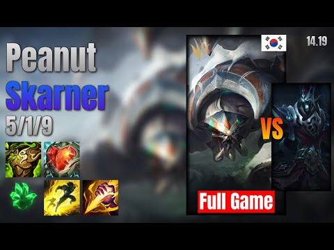 Peanut Jungle Skarner vs Karthus lol KR solo rank Full Game 14.19