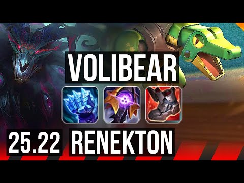 VOLIBEAR vs RENEKTON (TOP) | 600+ games | NA Grandmaster | 25.22