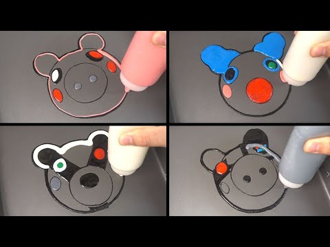 ROBLOX PIGGY JUMPSCARES EMOJI Logo PANCAKE ART 3 - PIGGY, CLOWNY, DINOPIGGY, ROBBY