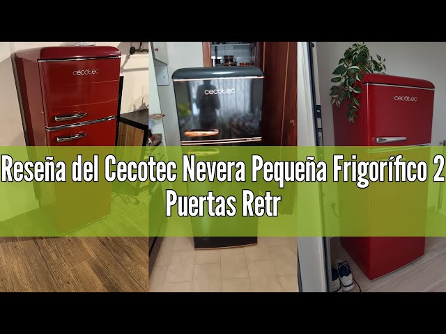 Vídeo relacionado con Cecotec Nevera Pequeña Frigorífico 2 Puertas Retro 86L Bolero CoolMarket 2D Origin 86 Red E. 89,3cm de Alto y 48,7cm de Ancho, Clase Energética E, Icebox, Luz Interior y Tirador Cromado, Rojo