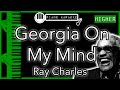 Georgia On My Mind (HIGHER +3) - Ray Charles - Piano Karaoke Instrumental