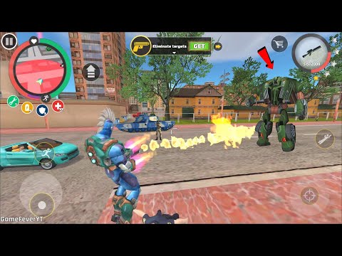 Rope Hero: Vice Town (Flame Gun Burner Car Robot) Rope Hero into Fire Hero - Android Gameplay HD