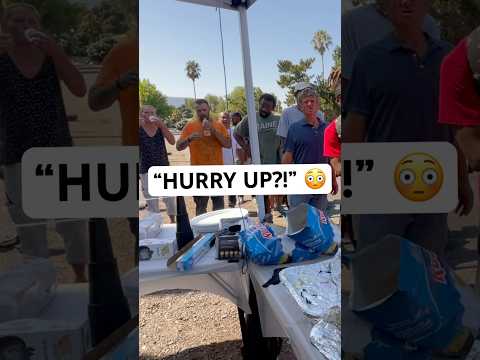 Homeless Man Gets Impatient While I’m Cooking for Everyone 😳 #feedingthehomeless #homeless