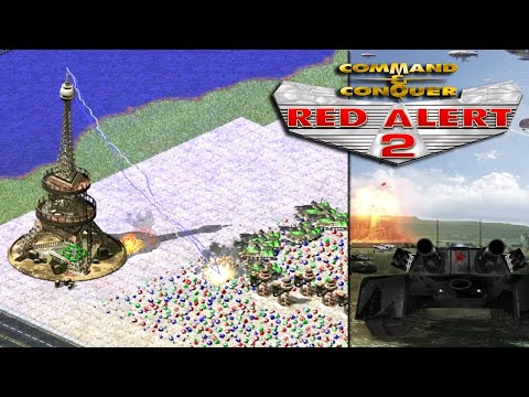 Red Alert 2 | Evil Paris Tower | Extra Hard AI (5 vs 1)